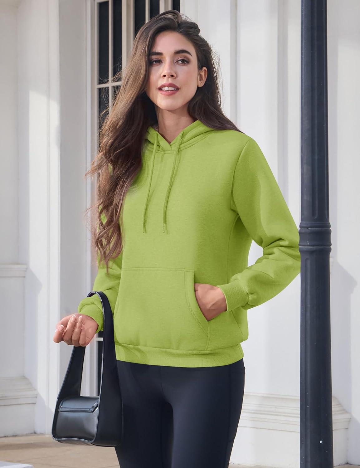 imageMAGCOMSEN Womens Hoodies Thick Fleece Lined Hooded Sweatshirt Warm Sherpa Lined Heavyweight Pullover with PocketOlive Green