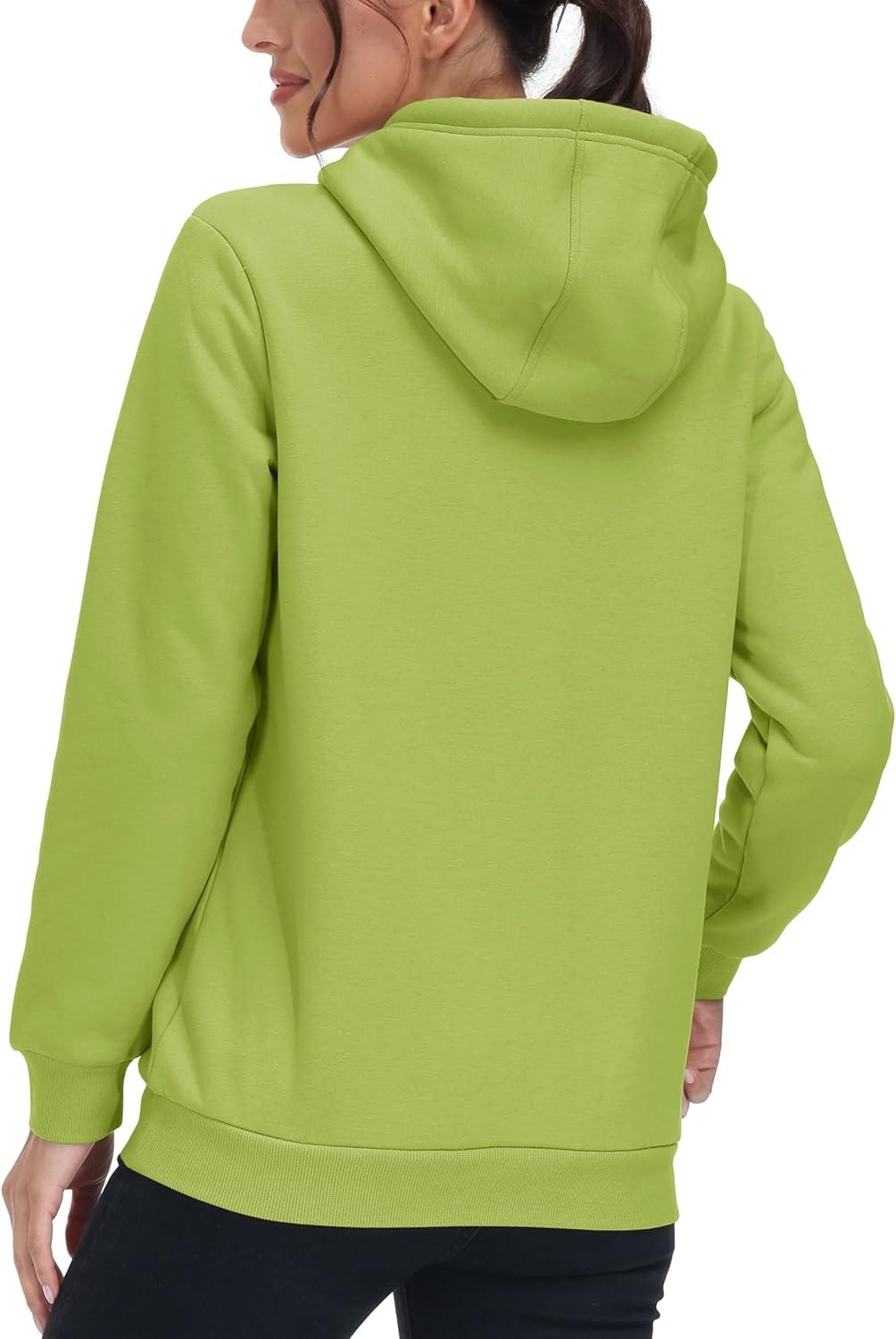 imageMAGCOMSEN Womens Hoodies Thick Fleece Lined Hooded Sweatshirt Warm Sherpa Lined Heavyweight Pullover with PocketOlive Green