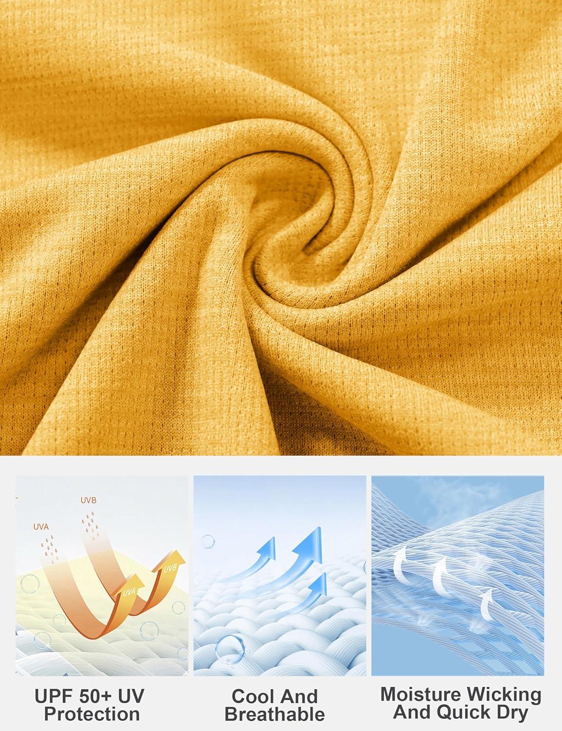 imageMAGCOMSEN Womens Long Sleeve Shirts UPF 50 Sun Protection Quick Dry Athletic Running Workout Tops Rash GuardGinger