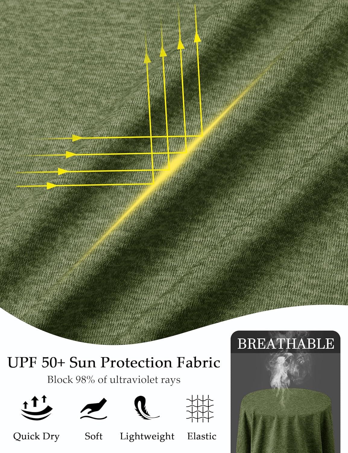 imageMAGCOMSEN Womens Long Sleeve Shirts UPF 50 Workout Tops Sun Protection Athletic Running Swim Rash GuardArmy Green