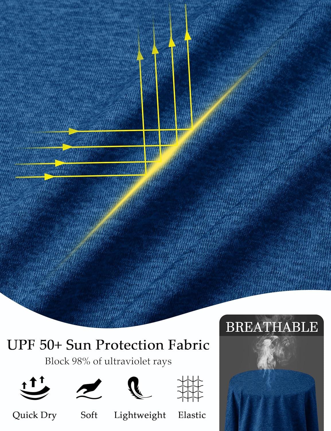 imageMAGCOMSEN Womens Long Sleeve Shirts UPF 50 Workout Tops Sun Protection Athletic Running Swim Rash GuardDark Blue