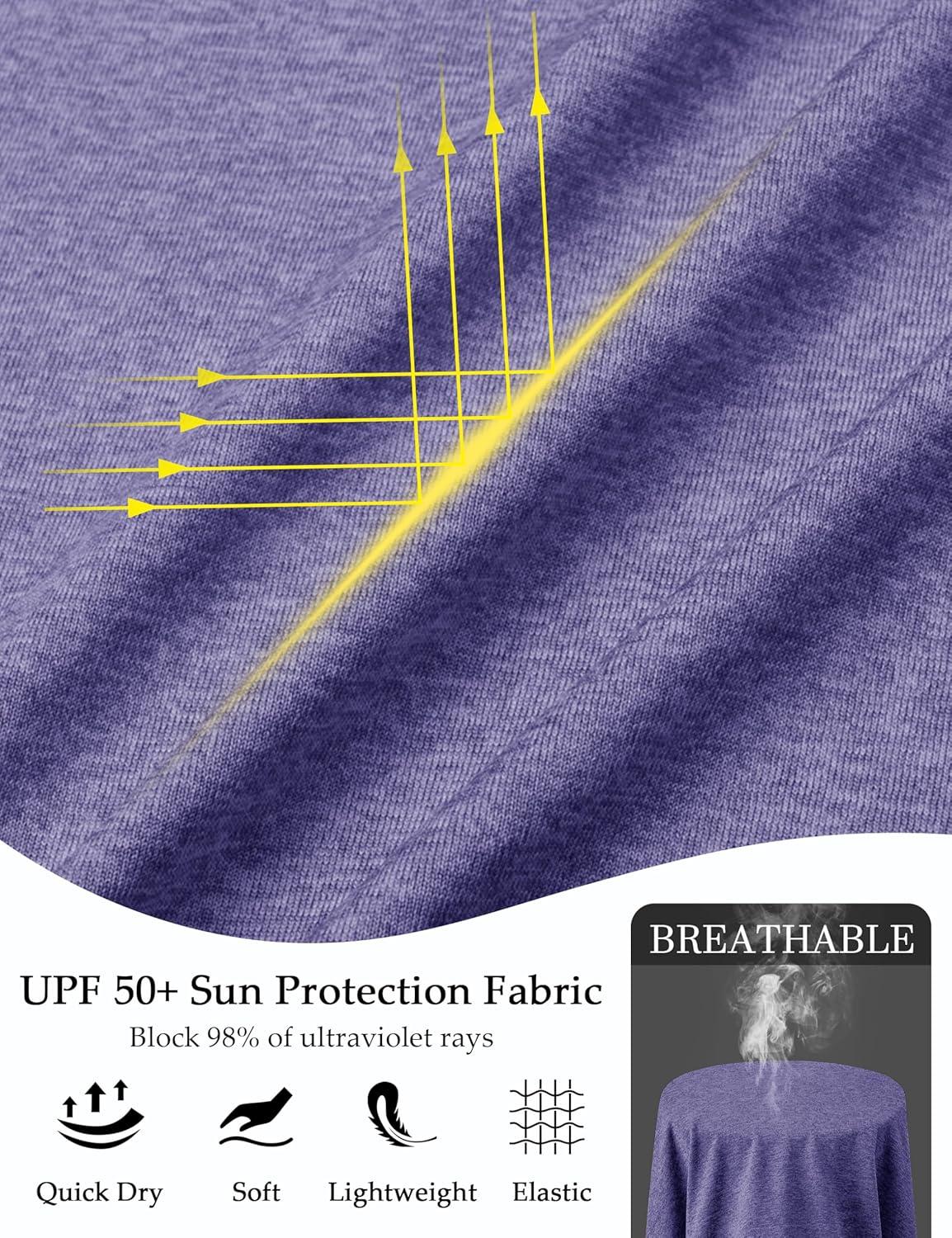 imageMAGCOMSEN Womens Long Sleeve Shirts UPF 50 Workout Tops Sun Protection Athletic Running Swim Rash GuardPurple