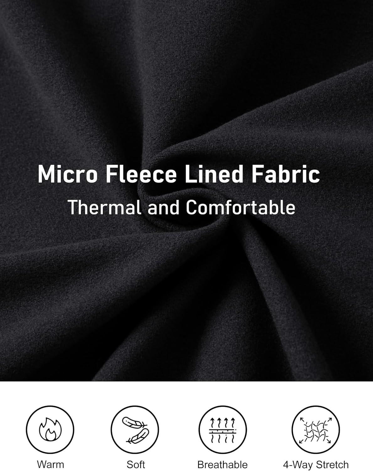 imageMAGCOMSEN Womens Quarter Zip Fleece Pullover Mock Neck Thermal Shirts with Zip Pocket Athletic Running TopsBlack