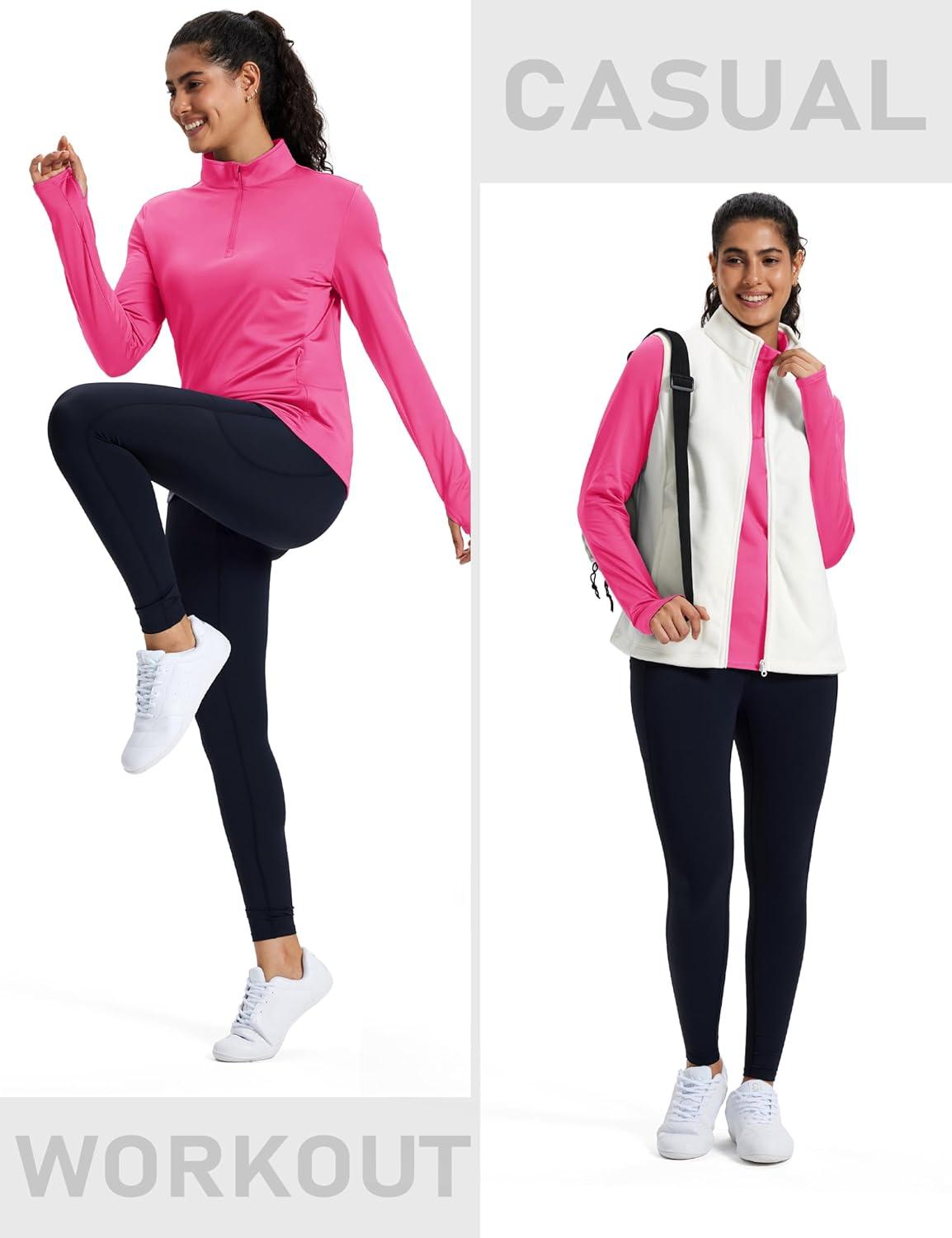 imageMAGCOMSEN Womens Quarter Zip Fleece Pullover Mock Neck Thermal Shirts with Zip Pocket Athletic Running TopsRosered