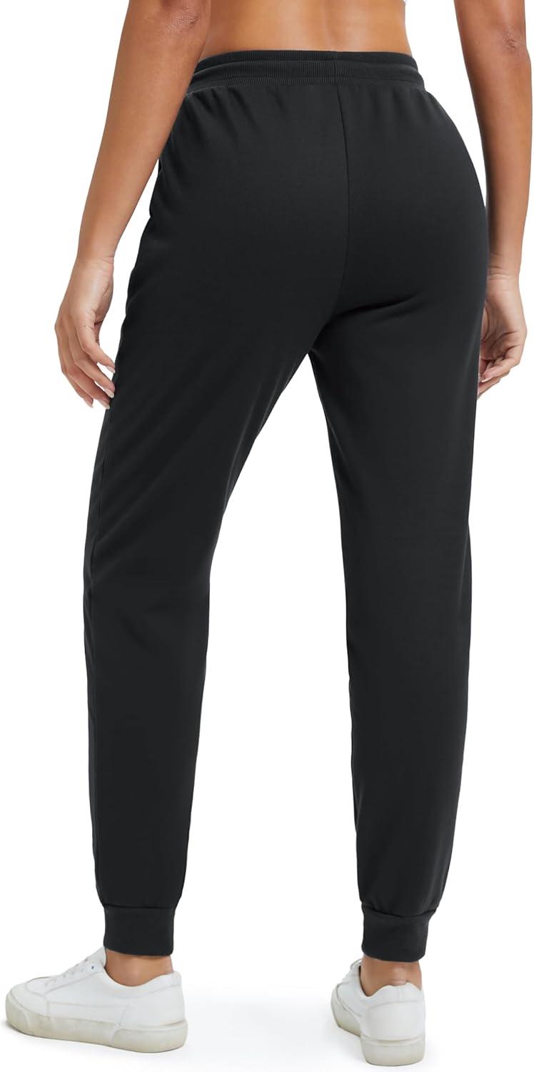 imageMAGCOMSEN Womens Sherpa Lined Sweatpants Winter Warm Fleece Pants Insulated Thermal Athletic Joggers with PocketsBlack