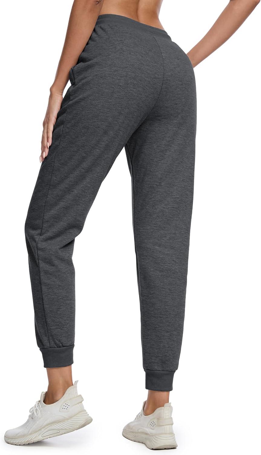 imageMAGCOMSEN Womens Sherpa Lined Sweatpants Winter Warm Fleece Pants Insulated Thermal Athletic Joggers with PocketsDark Grey