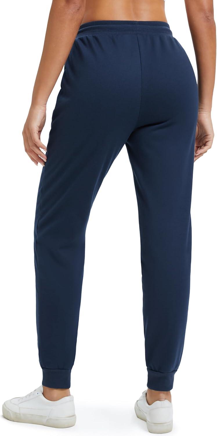 imageMAGCOMSEN Womens Sherpa Lined Sweatpants Winter Warm Fleece Pants Insulated Thermal Athletic Joggers with PocketsNavy Blue