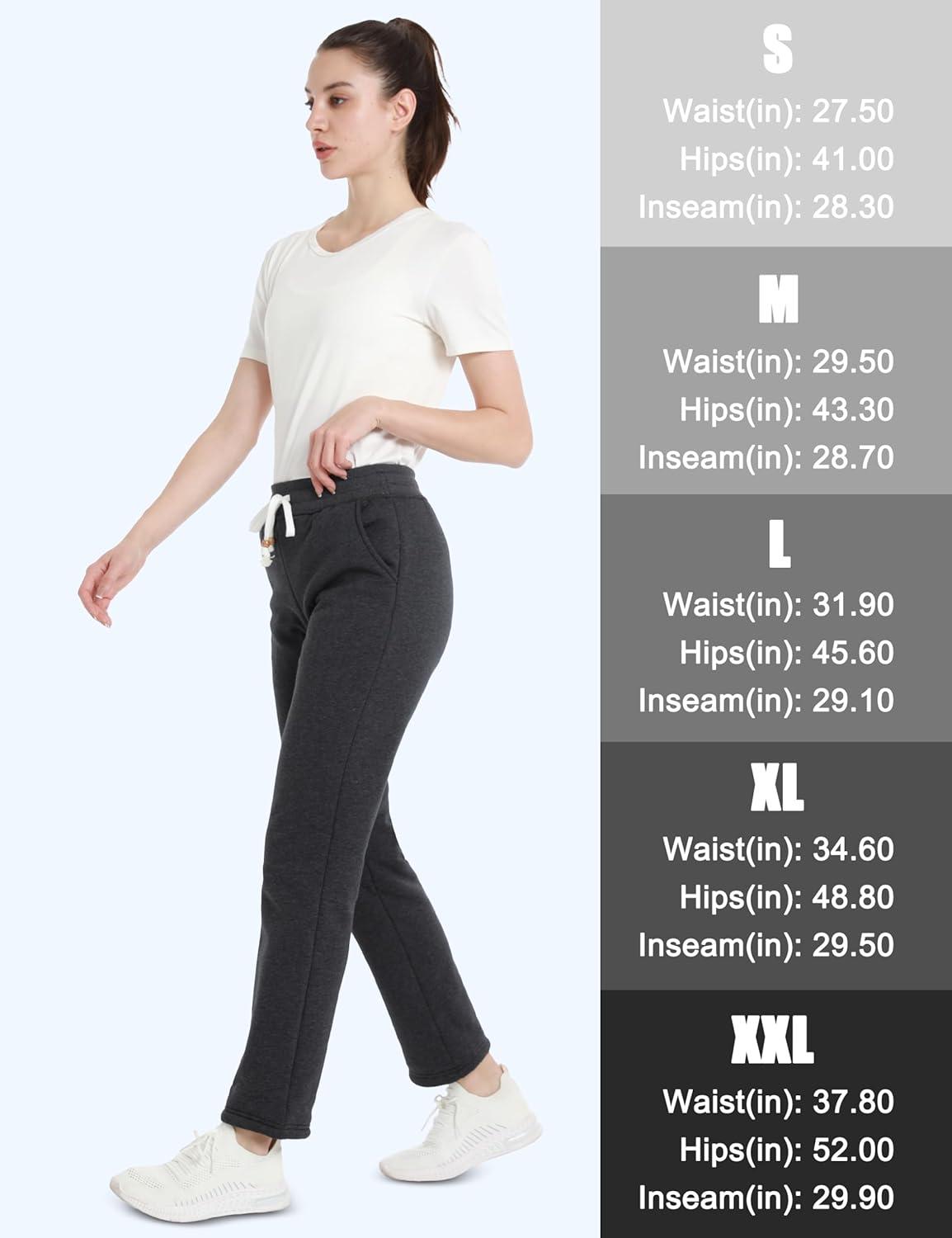 imageMAGCOMSEN Womens Sherpa Lined Sweatpants with Pockets Warm Thick Fleece Winter Casual Lounge PantsGrey