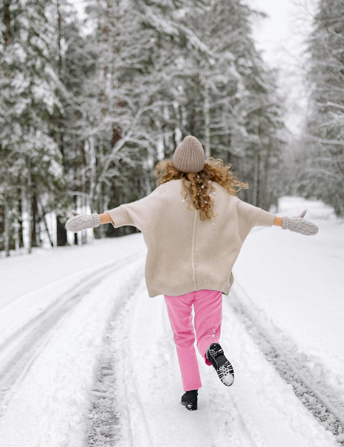 imageMAGCOMSEN Womens Sherpa Lined Sweatpants with Pockets Warm Thick Fleece Winter Casual Lounge PantsPink