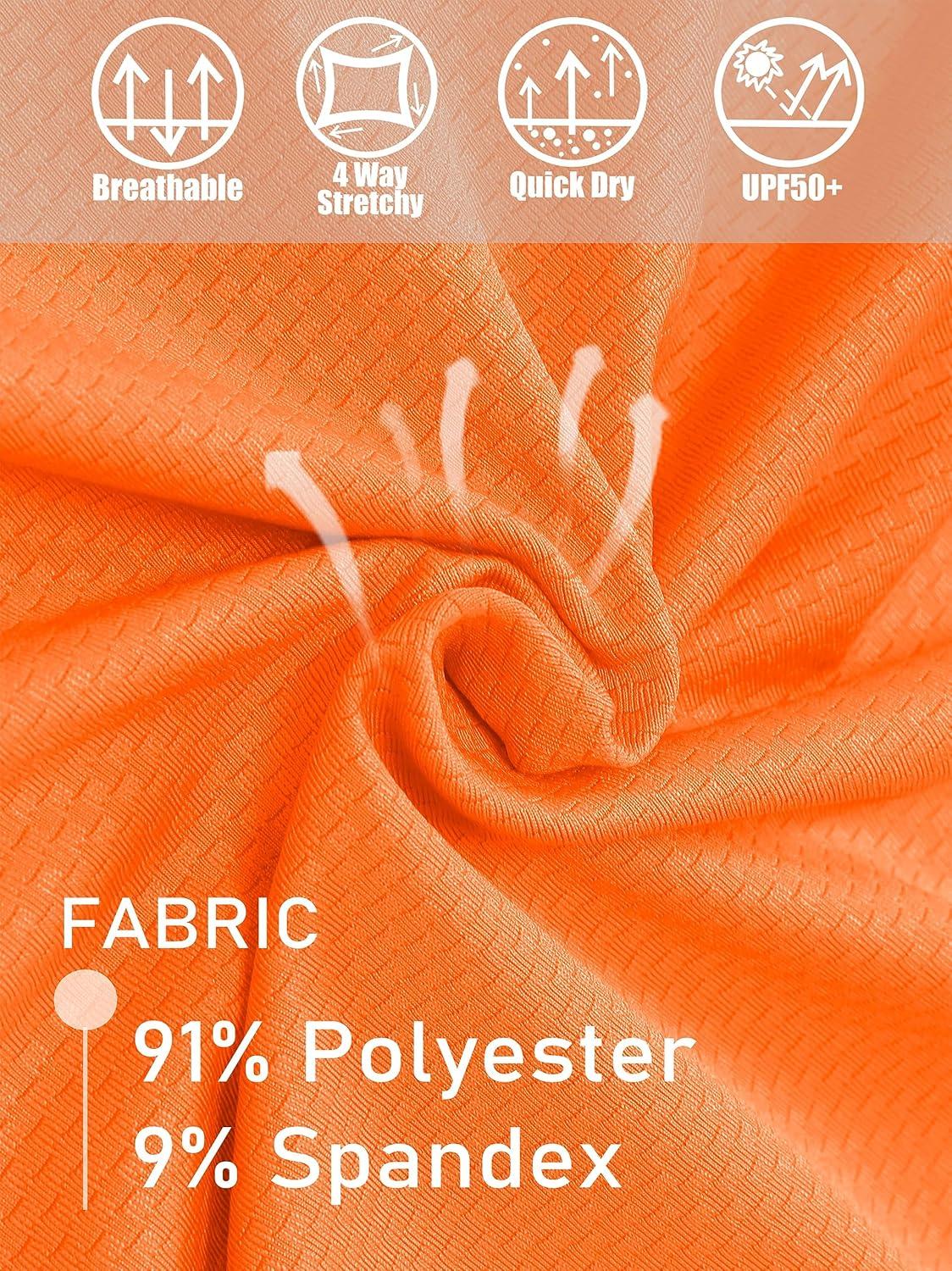 imageMAGCOMSEN Womens Sun Hoodie UPF 50 Long Sleeve Shirts for Hiking Fishing Athletic Lightweight UV HoodieOrange