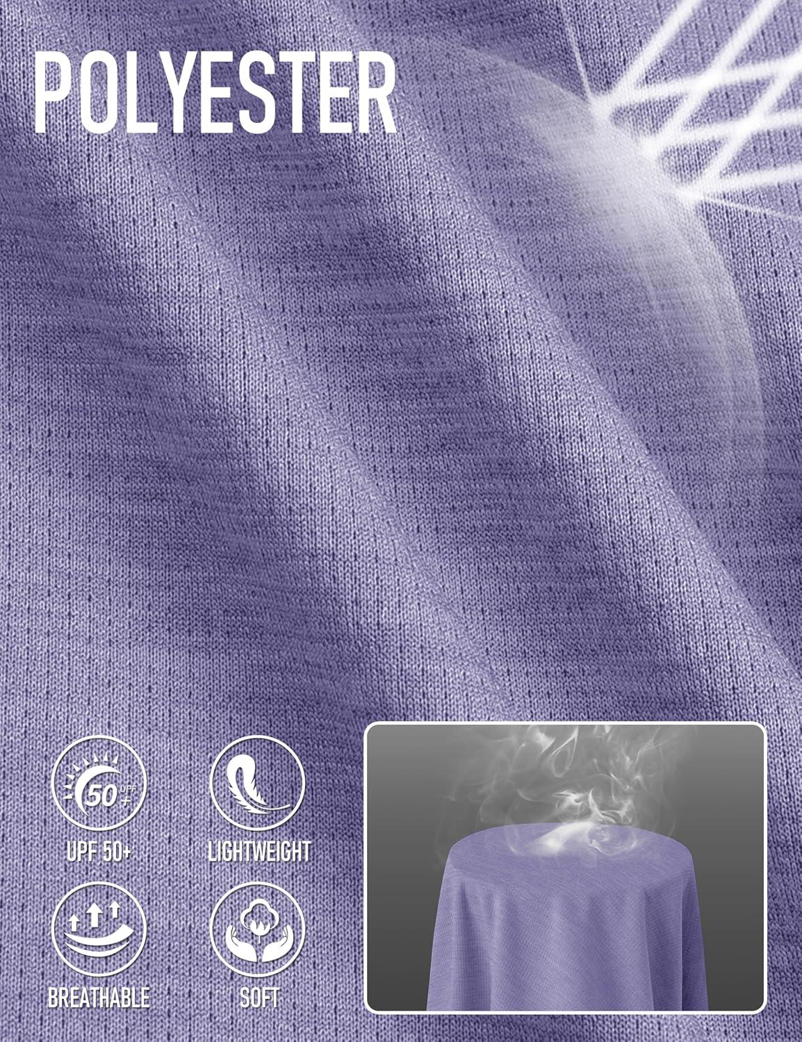 imageMAGCOMSEN Womens Sun Protection Hoodie Shirts UPF 50 Long Sleeve Top Quick Dry Lightweight for Hiking AthleticLight Purple