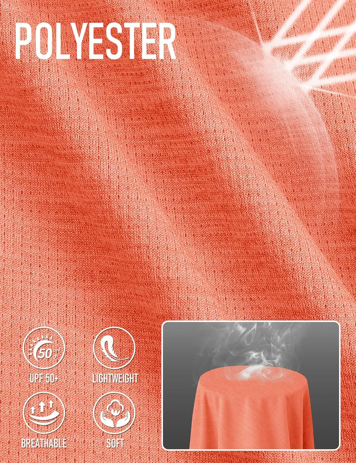 imageMAGCOMSEN Womens Sun Protection Hoodie Shirts UPF 50 Long Sleeve Top Quick Dry Lightweight for Hiking AthleticOrange