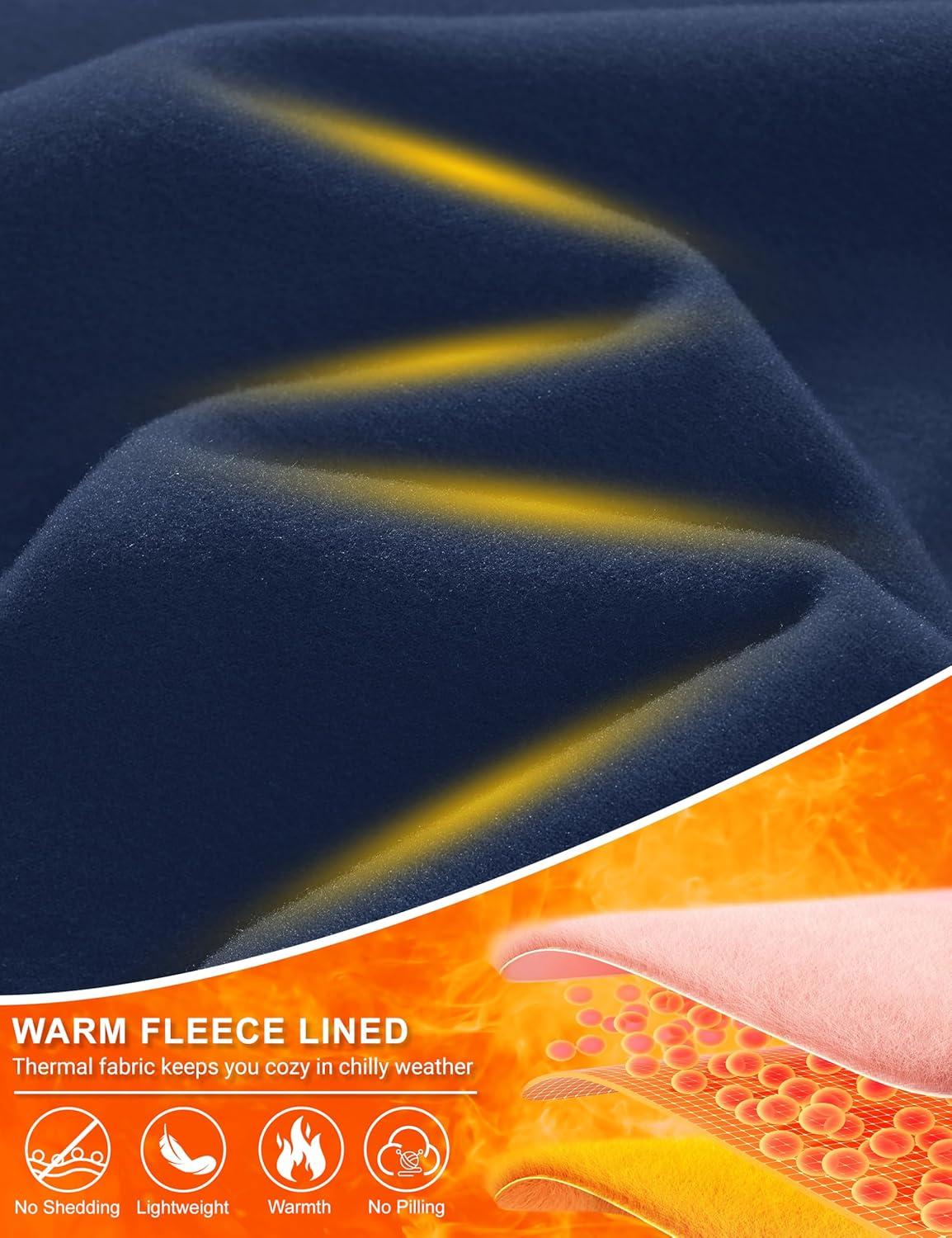 imageMAGCOMSEN Womens Thermal Shirts Long Sleeve Fleece Lined Shirt Workout Tops Athletic Base Layer Running Hiking WinterNavy