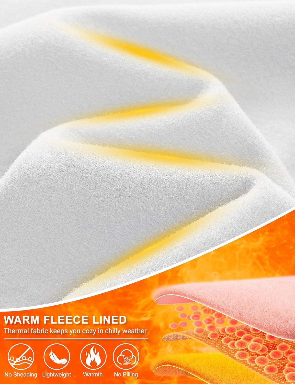 imageMAGCOMSEN Womens Thermal Shirts Long Sleeve Fleece Lined Shirt Workout Tops Athletic Base Layer Running Hiking WinterWhite