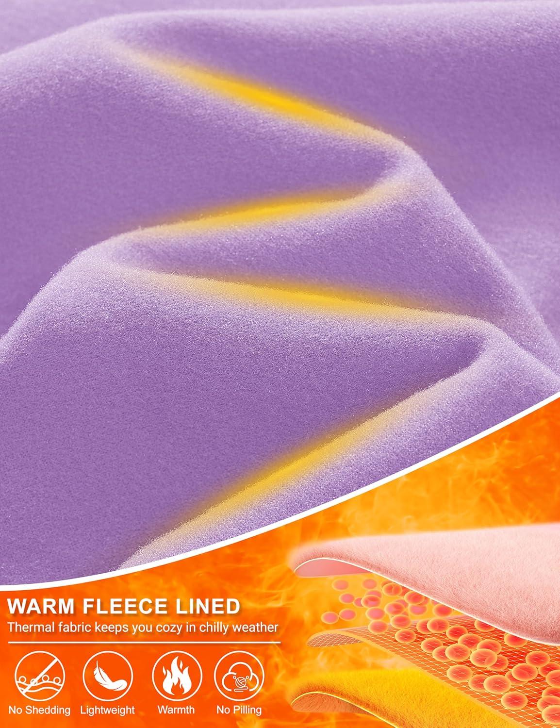 imageMAGCOMSEN Womens Thermal Shirts Mock Turtleneck Fleece Lined Long Sleeve Workout Tops Underwear Base Layer RunningLight Purple