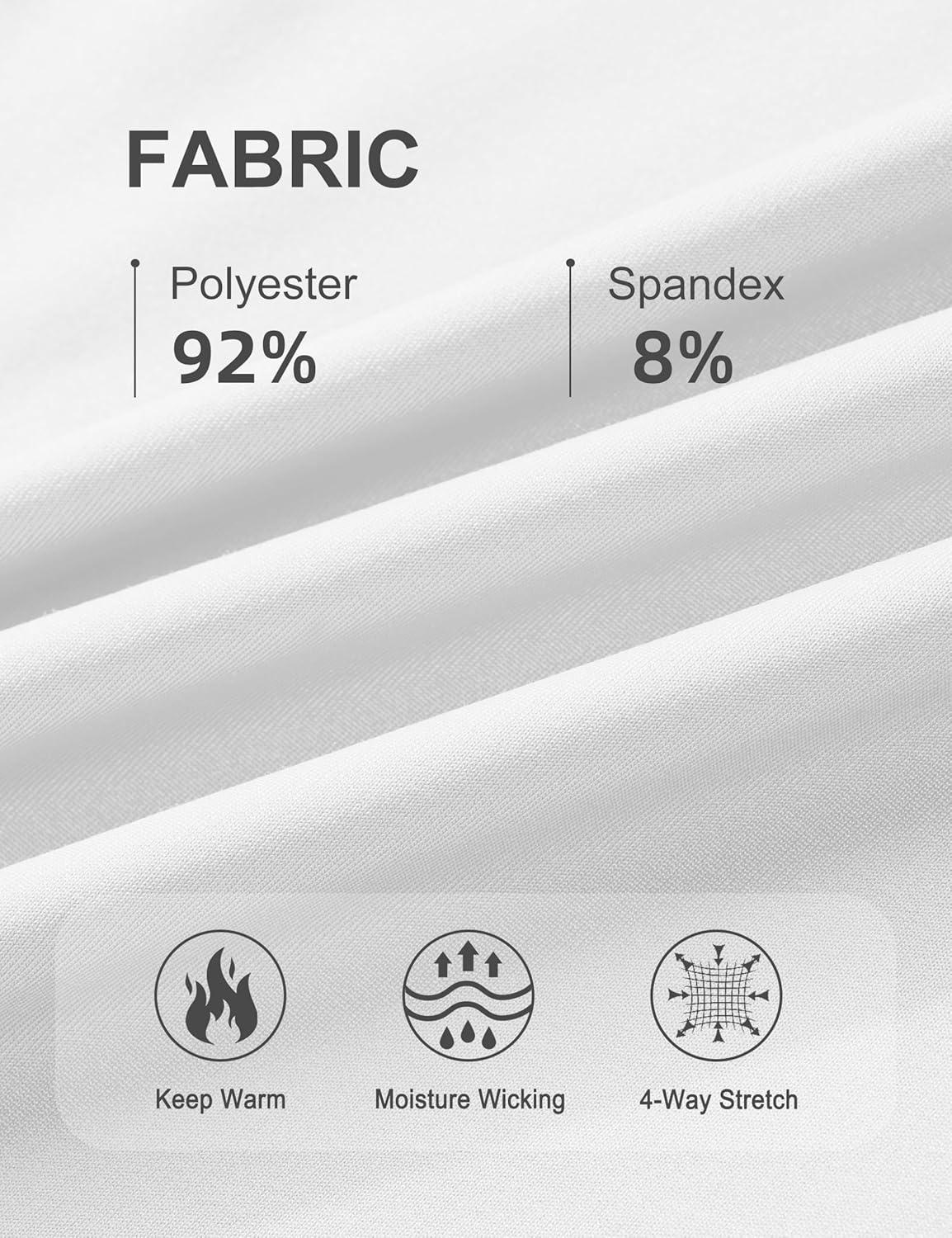 imageMAGCOMSEN Womens Thermal Shirts Mock Turtleneck Long Sleeve Undershirt Fleece Base Layer Top with Thumb HolesWhite