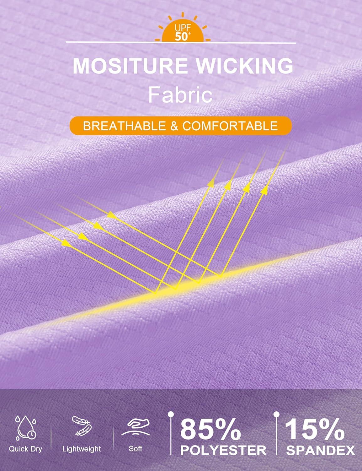 imageMAGCOMSEN Womens UPF 50 Lightweight Zip Up Jackets Cropped Athletic Workout UV Protection Sun Shirt RunningLight Purple