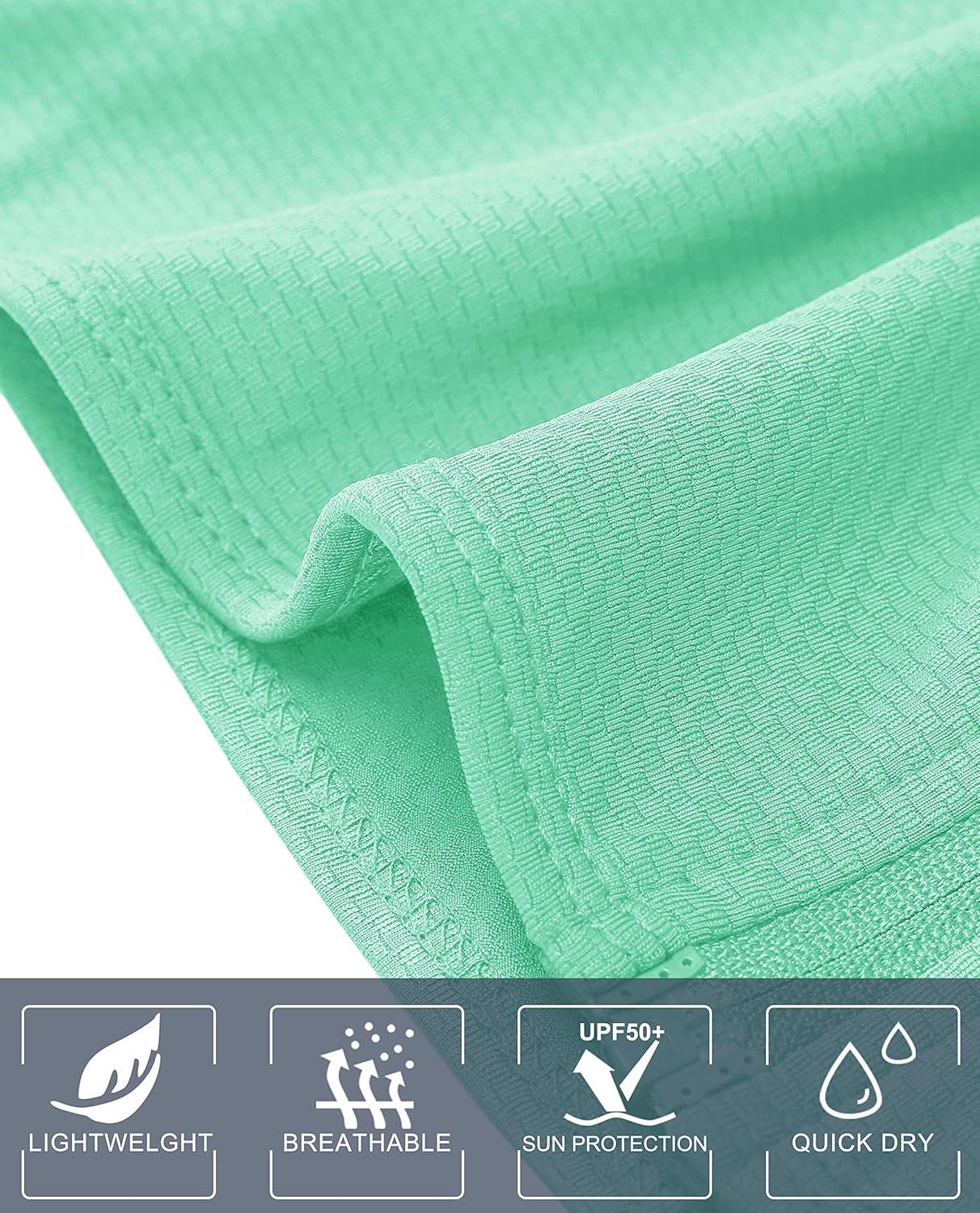 imageMAGCOMSEN Womens UPF 50 Lightweight Zip Up Jackets Cropped Athletic Workout UV Protection Sun Shirt RunningMint Green