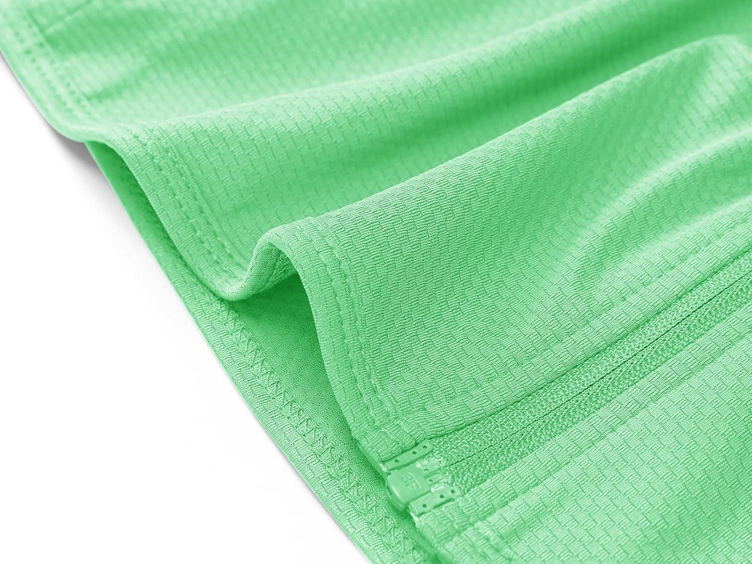 imageMAGCOMSEN Womens UPF 50 Lightweight Zip Up Jackets Cropped Athletic Workout UV Protection Sun Shirt RunningMint Green