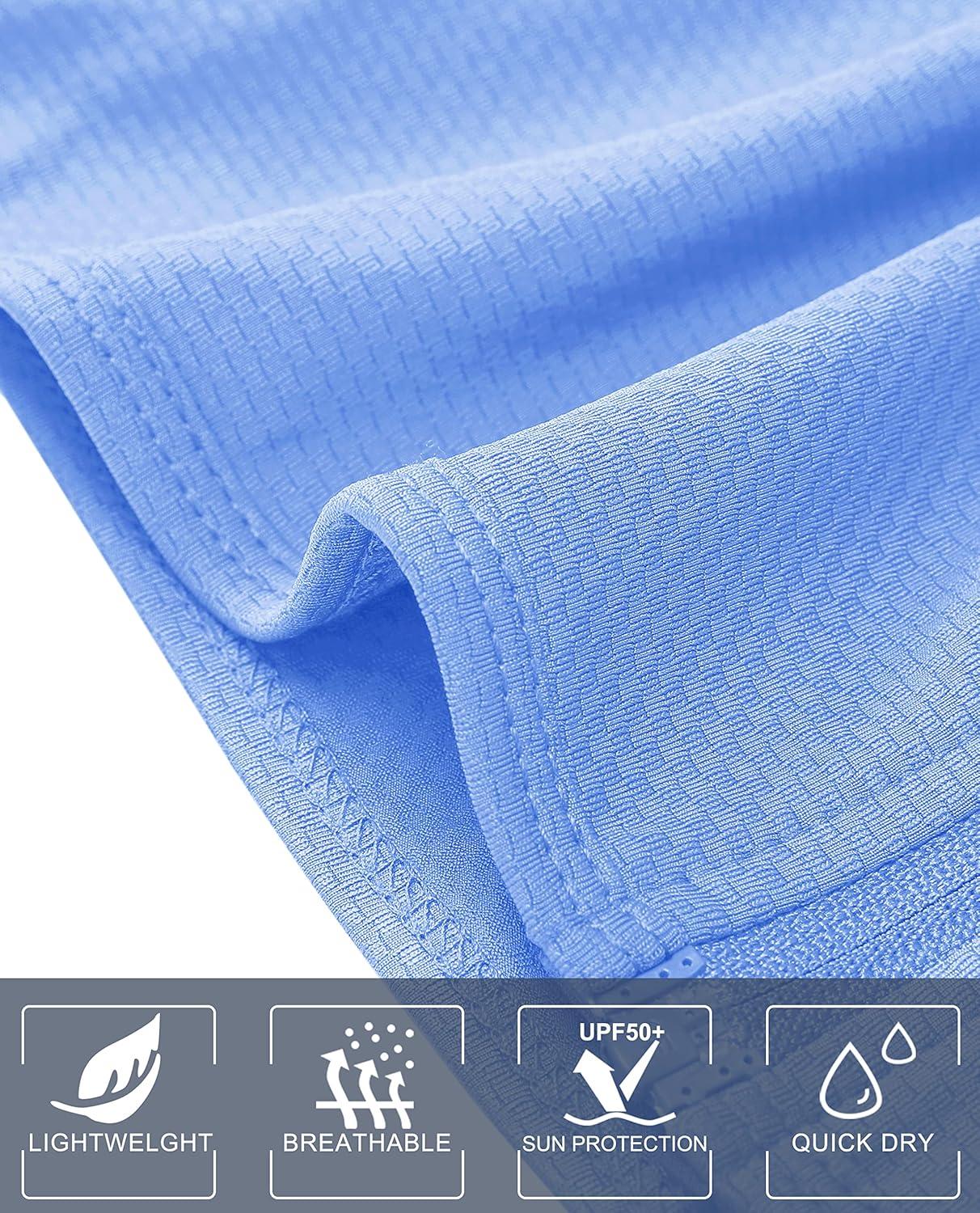 imageMAGCOMSEN Womens UPF 50 Lightweight Zip Up Jackets Cropped Athletic Workout UV Protection Sun Shirt RunningPale Blue