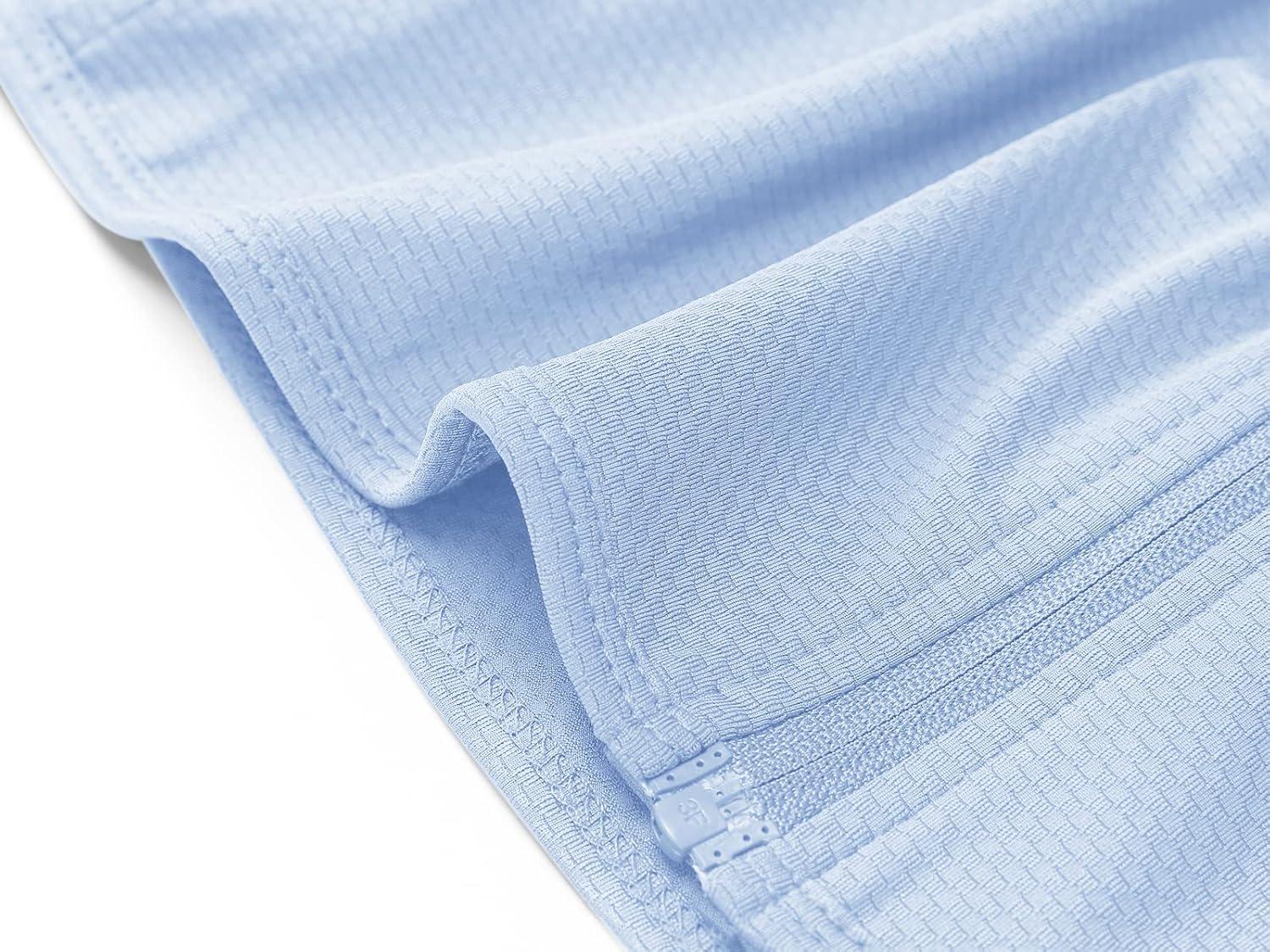 imageMAGCOMSEN Womens UPF 50 Lightweight Zip Up Jackets Cropped Athletic Workout UV Protection Sun Shirt RunningPale Blue