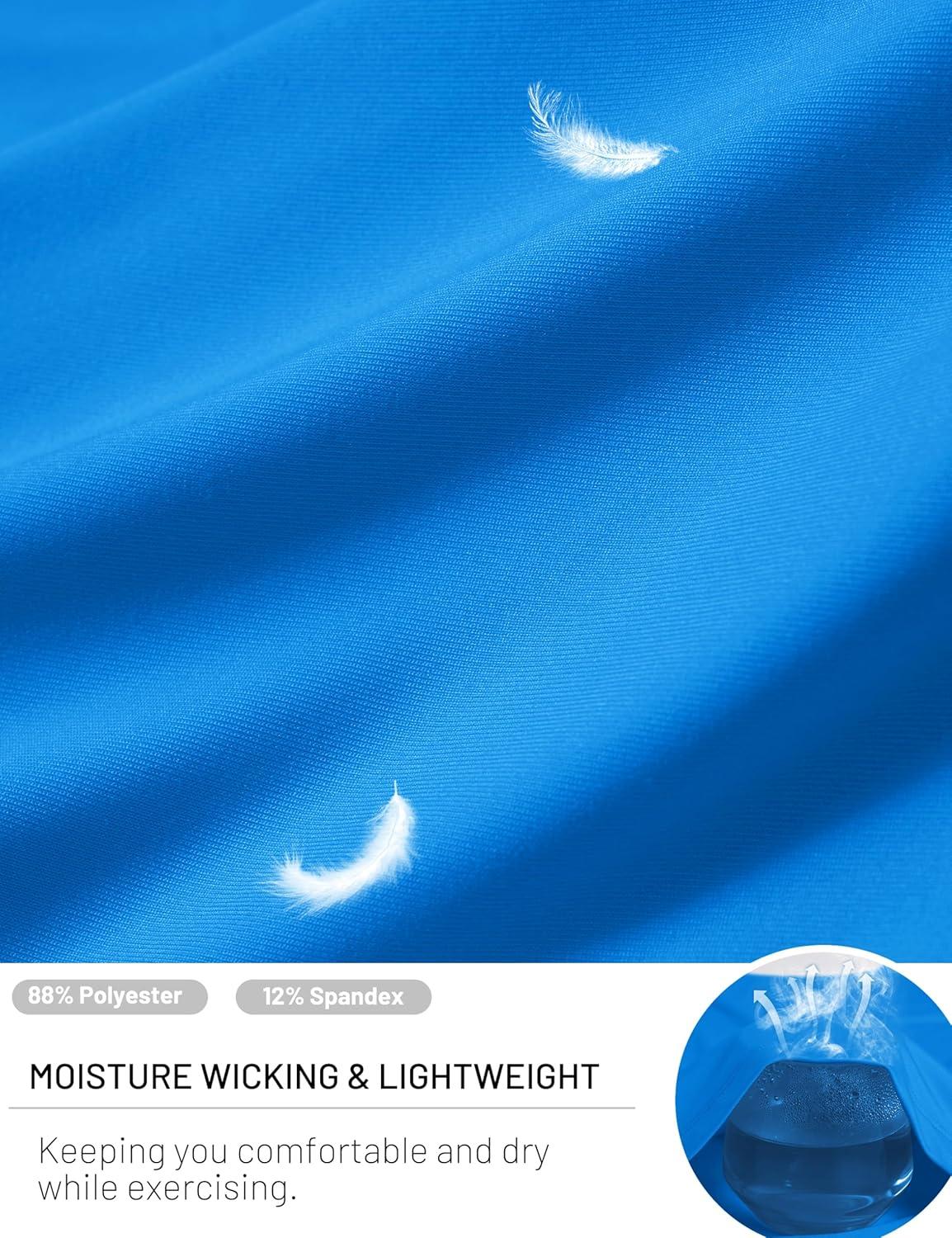 imageMAGCOMSEN Womens Workout Tank Top Athletic Muscle Sleeveless Crew Neck Shirt UPF 80 Moisture Wicking Gym RunningAzure