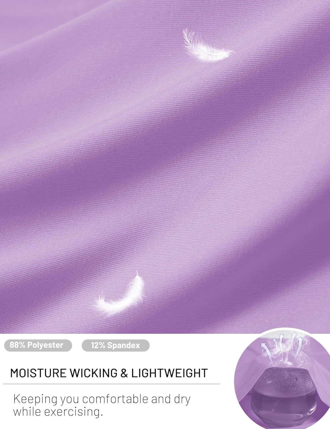 imageMAGCOMSEN Womens Workout Tank Top Athletic Muscle Sleeveless Crew Neck Shirt UPF 80 Moisture Wicking Gym RunningLight Purple