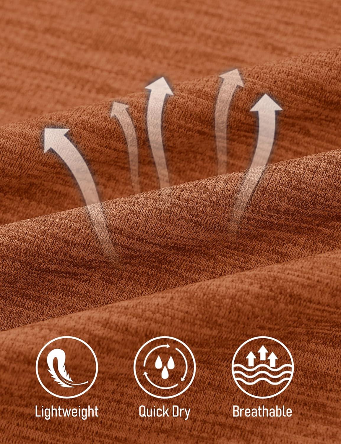 imageMAGCOMSEN Workout Tops for Women UPF 50 Quick Dry Short Sleeve Sun Protection VNeck Shirts Lightweight Hiking T ShirtsDark Orange