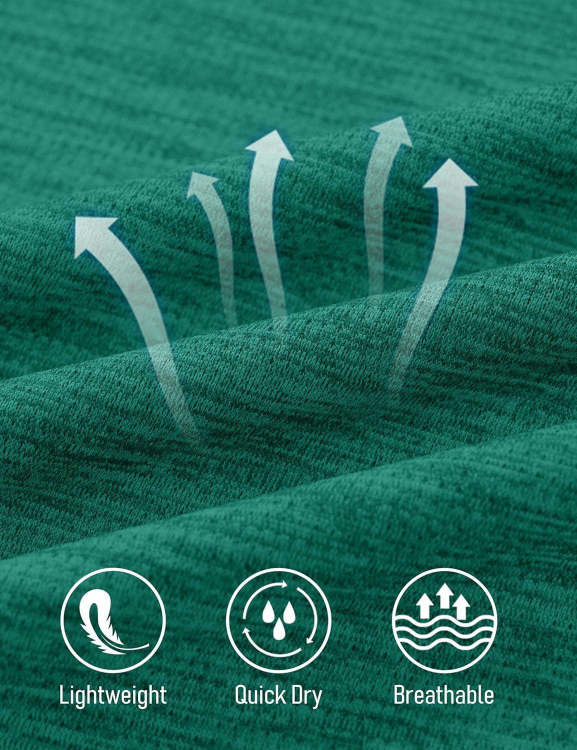 imageMAGCOMSEN Workout Tops for Women UPF 50 Quick Dry Short Sleeve Sun Protection VNeck Shirts Lightweight Hiking T ShirtsJade Green