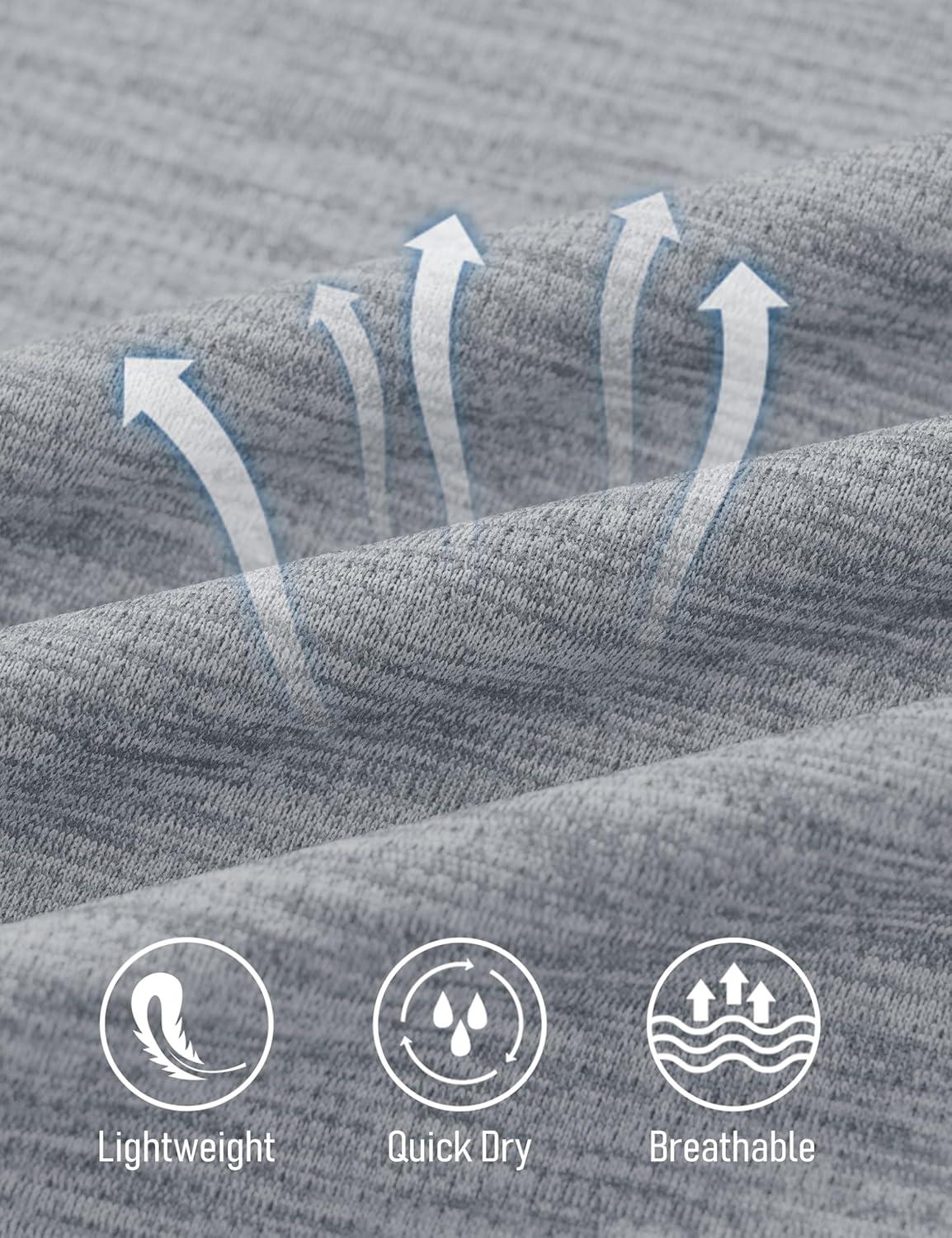 imageMAGCOMSEN Workout Tops for Women UPF 50 Quick Dry Short Sleeve Sun Protection VNeck Shirts Lightweight Hiking T ShirtsLight Grey