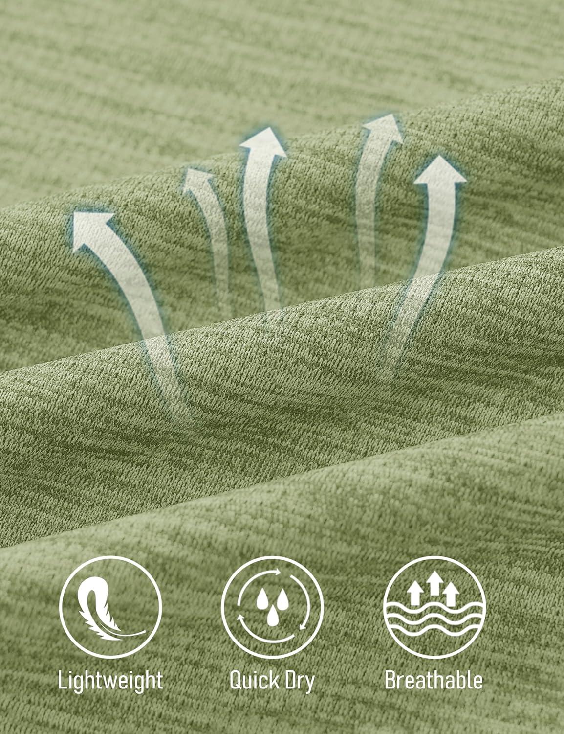 imageMAGCOMSEN Workout Tops for Women UPF 50 Quick Dry Short Sleeve Sun Protection VNeck Shirts Lightweight Hiking T ShirtsWheat Green