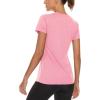 imageMAGCOMSEN 2 Pack Womens Short Sleeve Tees Moisture Wicking Shirts Summer V Neck Running TopsLgyPink