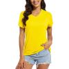 imageMAGCOMSEN 2 Pack Womens T Shirts VNeck Short Sleeve UPF 50 Sun Protection Workout Quick Dry Shirts Tee TopsBlackYellow