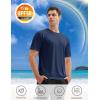 imageMAGCOMSEN 3 Pack Mens Short Sleeve Quick Dry Shirts Moisture Wicking UPF 50 Athletic Running Gym Workout Swim TShirtsBlackLight GreyNavy