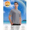 imageMAGCOMSEN 3 Pack Mens Short Sleeve Quick Dry Shirts Moisture Wicking UPF 50 Athletic Running Gym Workout Swim TShirtsBlackLight GreyWhite