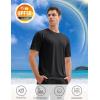 imageMAGCOMSEN 3 Pack Mens Short Sleeve Quick Dry Shirts Moisture Wicking UPF 50 Athletic Running Gym Workout Swim TShirtsBlackWhiteNavy