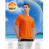 imageMAGCOMSEN 3 Pack Mens Short Sleeve Quick Dry Shirts Moisture Wicking UPF 50 Athletic Running Gym Workout Swim TShirtsFlgreenOrangeWhite