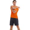 imageMAGCOMSEN 3 Pack Mens Short Sleeve Quick Dry Shirts Moisture Wicking UPF 50 Athletic Running Gym Workout Swim TShirtsFlgreenOrangeWhite