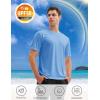 imageMAGCOMSEN 3 Pack Mens Short Sleeve Quick Dry Shirts Moisture Wicking UPF 50 Athletic Running Gym Workout Swim TShirtsSky BlueWhiteNavy