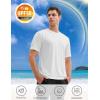 imageMAGCOMSEN 3 Pack Mens Short Sleeve Quick Dry Shirts Moisture Wicking UPF 50 Athletic Running Gym Workout Swim TShirtsWhiteFlgreenSky Blue