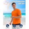 imageMAGCOMSEN 5 Pack Mens Short Sleeve UPF 50 Shirts Dry Fit Athletic Rash Guard Workout Running Swim Gym Performance TshirtsWhiteFluorescent GreenOrangeSky BlueBlue Grey