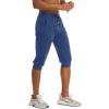 imageMAGCOMSEN Capri Pants Knee Length 34 Training Pants Men Workout Gym Shorts Capri Joggers Royal Blue