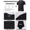 imageMAGCOMSEN Dry Fit Shirts for Men Sun Protection Athletic Short Sleeve Shirt Workout Gym Fishing Swim Rash GuardBlack