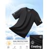 imageMAGCOMSEN Dry Fit Shirts for Men Sun Protection Athletic Short Sleeve Shirt Workout Gym Fishing Swim Rash GuardBlack