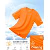 imageMAGCOMSEN Dry Fit Shirts for Men Sun Protection Athletic Short Sleeve Shirt Workout Gym Fishing Swim Rash GuardFlorange