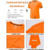 imageMAGCOMSEN Dry Fit Shirts for Men Sun Protection Athletic Short Sleeve Shirt Workout Gym Fishing Swim Rash GuardFlorange