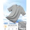 imageMAGCOMSEN Dry Fit Shirts for Men Sun Protection Athletic Short Sleeve Shirt Workout Gym Fishing Swim Rash GuardLightgrey