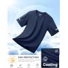 imageMAGCOMSEN Dry Fit Shirts for Men Sun Protection Athletic Short Sleeve Shirt Workout Gym Fishing Swim Rash GuardNavy