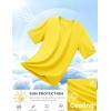 imageMAGCOMSEN Dry Fit Shirts for Men Sun Protection Athletic Short Sleeve Shirt Workout Gym Fishing Swim Rash GuardYellow