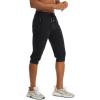 imageMAGCOMSEN Mens 34 Jogger Capri Pants with Zipper Pockets Knee Length Running Training Workout ShortsBlack